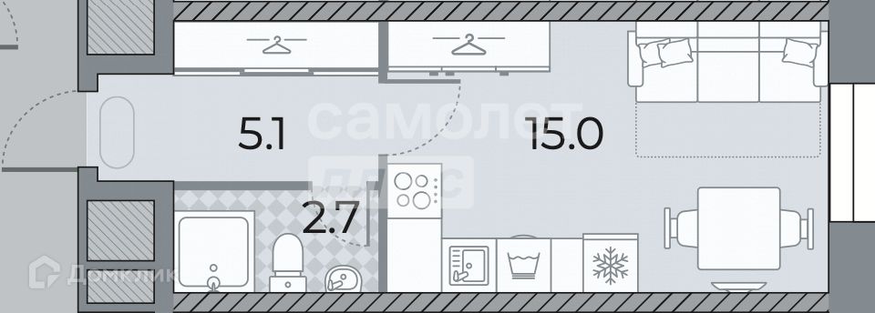 Продаётся студия, 23.2 м²