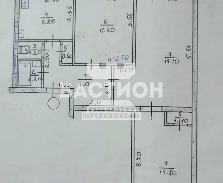 Продаётся 3-комнатная квартира, 67 м²