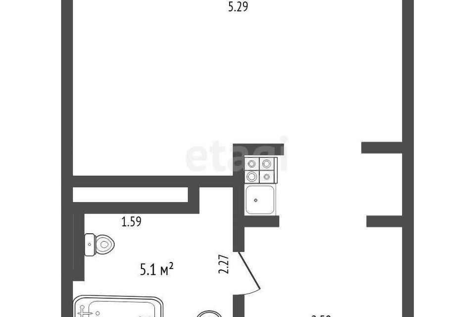 Продаётся студия, 25.8 м²