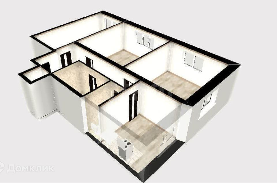 Продаётся 3-комнатная квартира, 60.8 м²