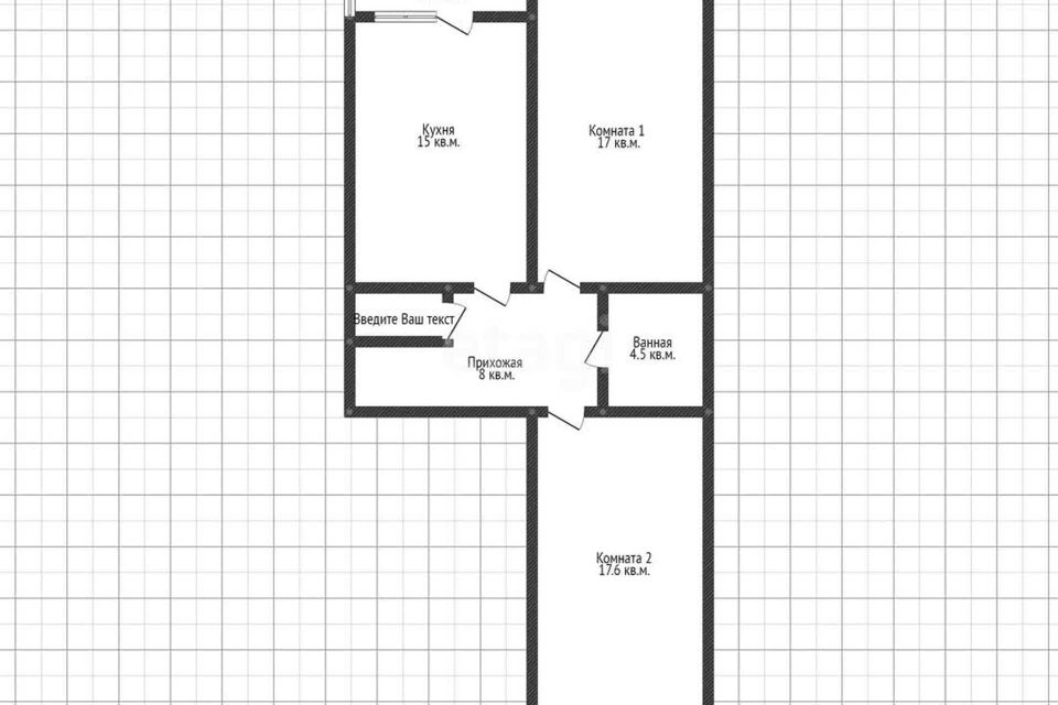 Продаётся 2-комнатная квартира, 56.7 м²