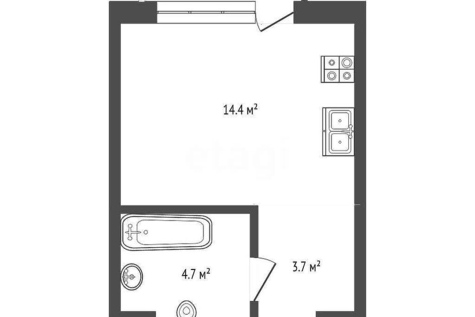 Продаётся студия, 23 м²