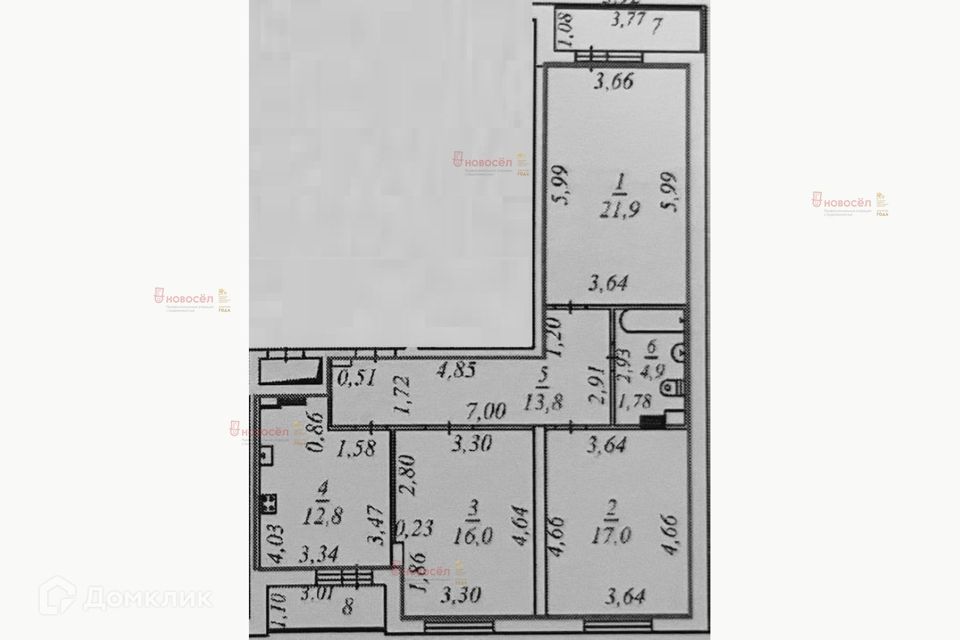 Продаётся 3-комнатная квартира, 88 м²