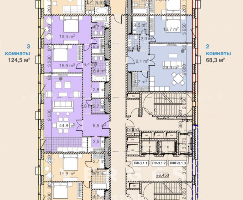 Продаётся 8-комнатная квартира, 595 м²