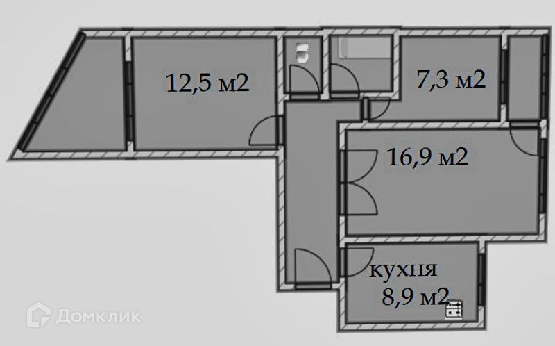Продаётся 3-комнатная квартира, 64 м²