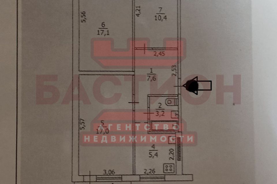 Продаётся 3-комнатная квартира, 61 м²
