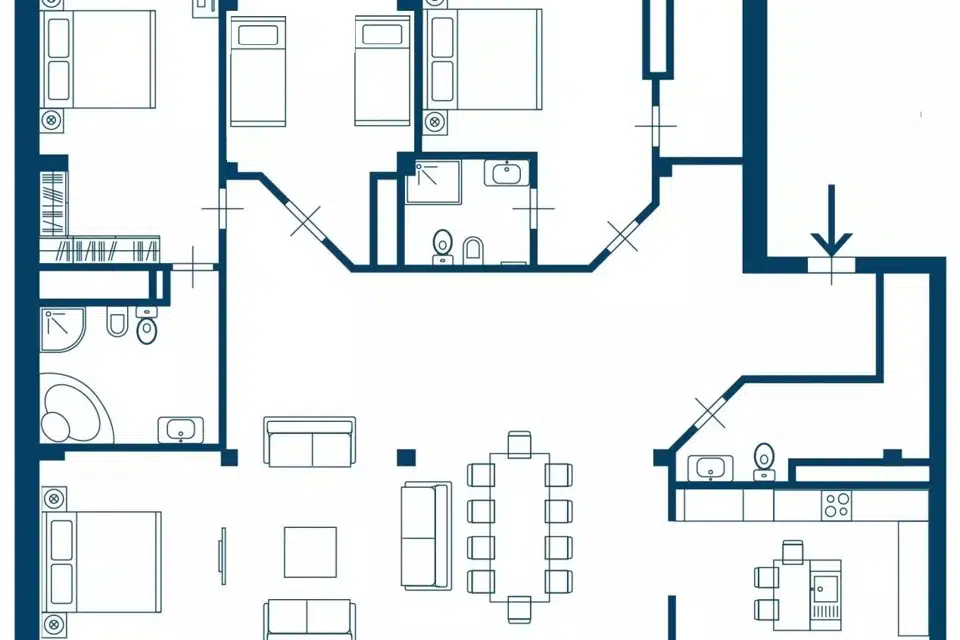 Продаётся 5-комнатная квартира, 223 м²