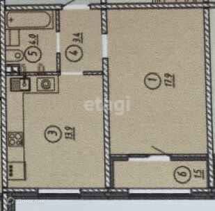 Продаётся 1-комнатная квартира, 40.3 м²