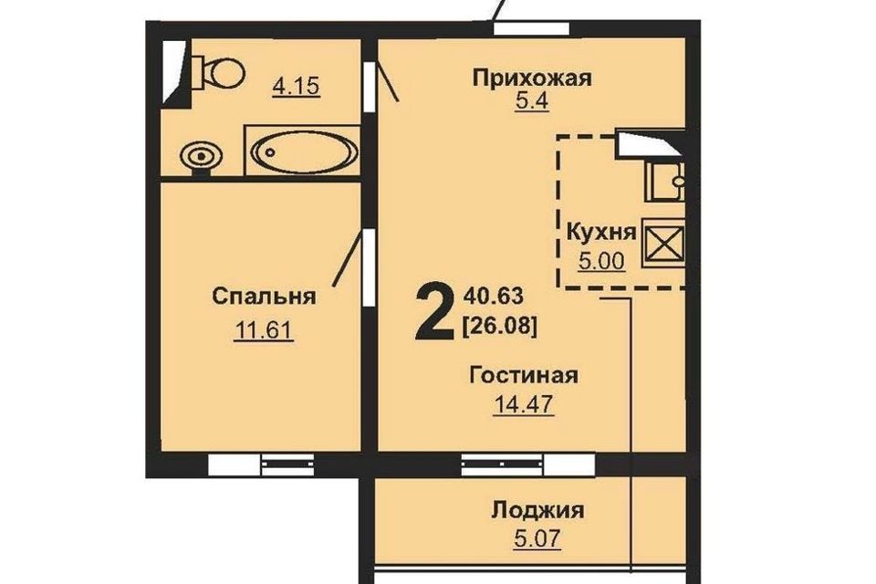 Планировки студия спальня Снять 1-Комнатную Квартиру с Мебелью на улице 2-й Стройгородок (Челябинск) - пре