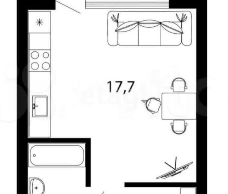 Продаётся студия, 25.8 м²