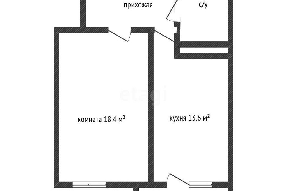 Продаётся 1-комнатная квартира, 44.1 м²