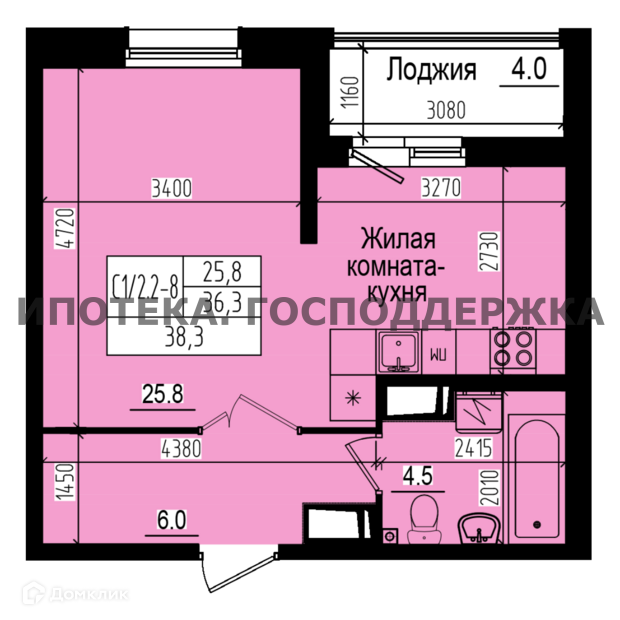 Продаётся студия, 38.3 м²