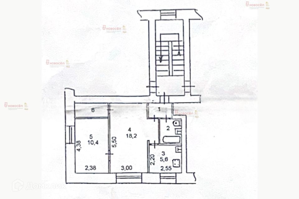 Продаётся 2-комнатная квартира, 42.3 м²