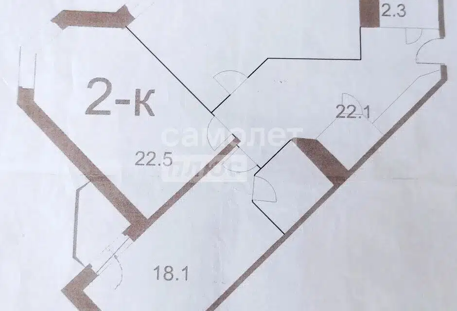 Продаётся 2-комнатная квартира, 93.2 м²