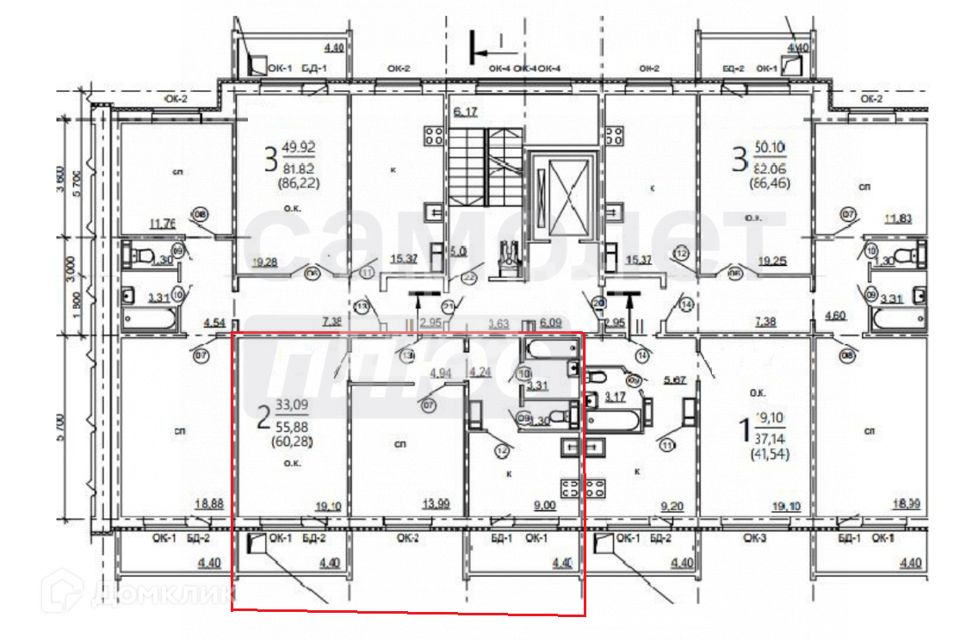 Продаётся 2-комнатная квартира, 64.68 м²