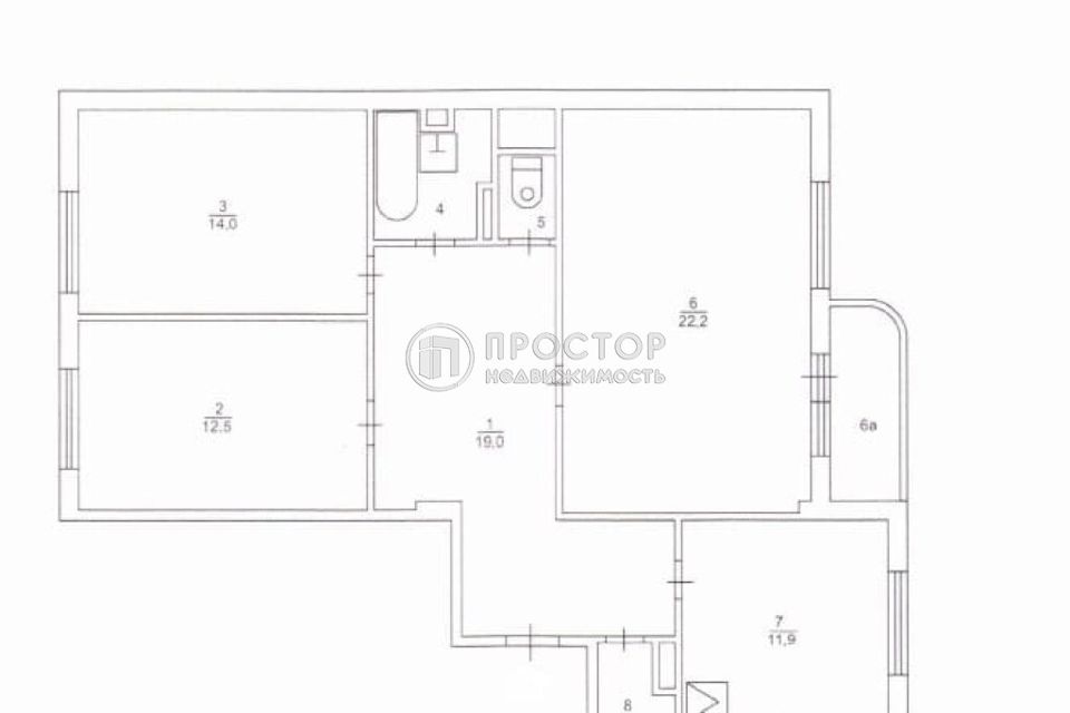 Продаётся 3-комнатная квартира, 84.9 м²