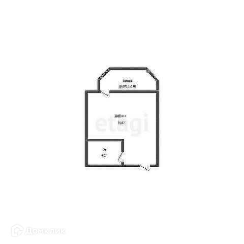 Продаётся студия, 18.8 м²