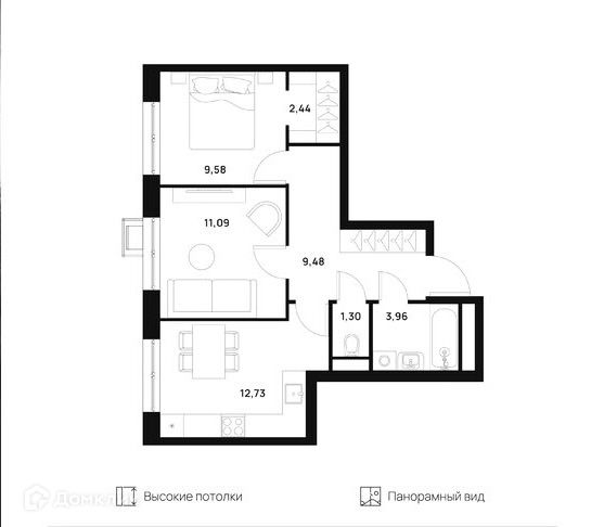 Продаётся 2-комнатная квартира, 51 м²