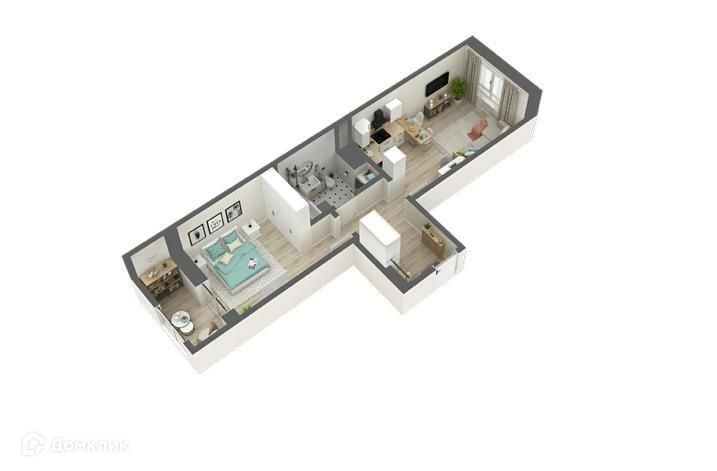 Продаётся 1-комнатная квартира, 43.2 м²