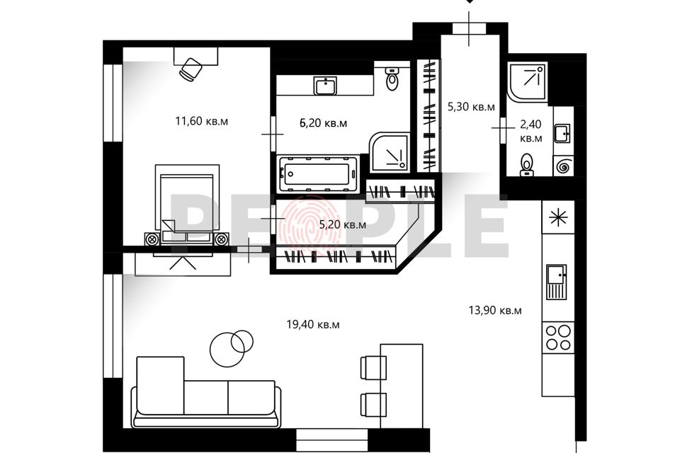 Продаётся 2-комнатная квартира, 70 м²