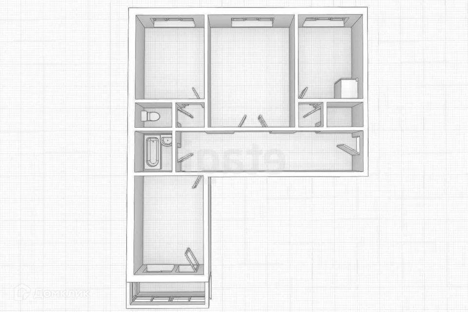Продаётся 3-комнатная квартира, 65.3 м²