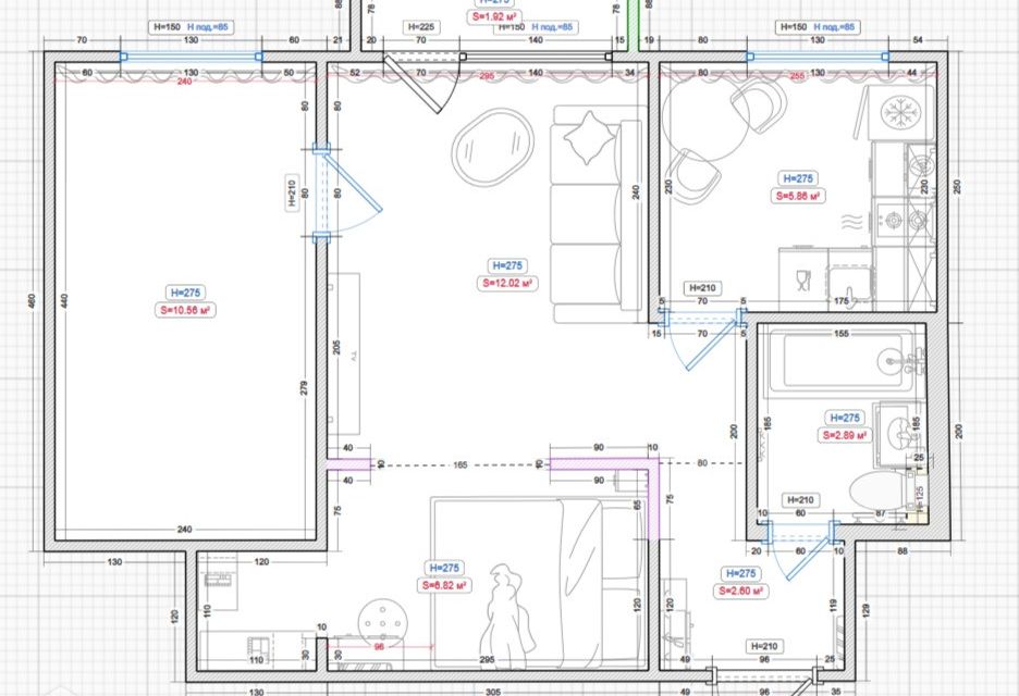Продаётся 2-комнатная квартира, 43 м²