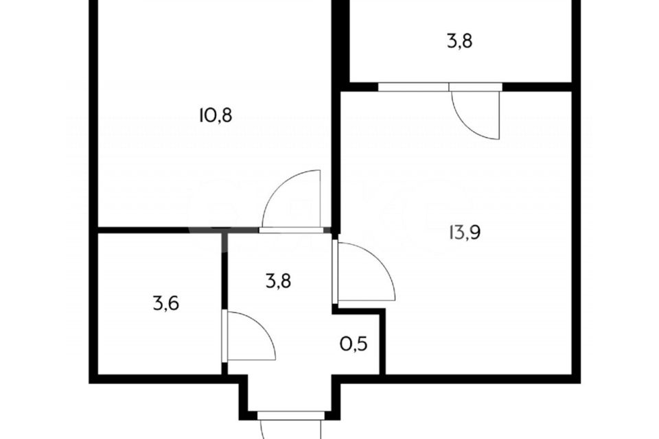 Продаётся 1-комнатная квартира, 36.4 м²