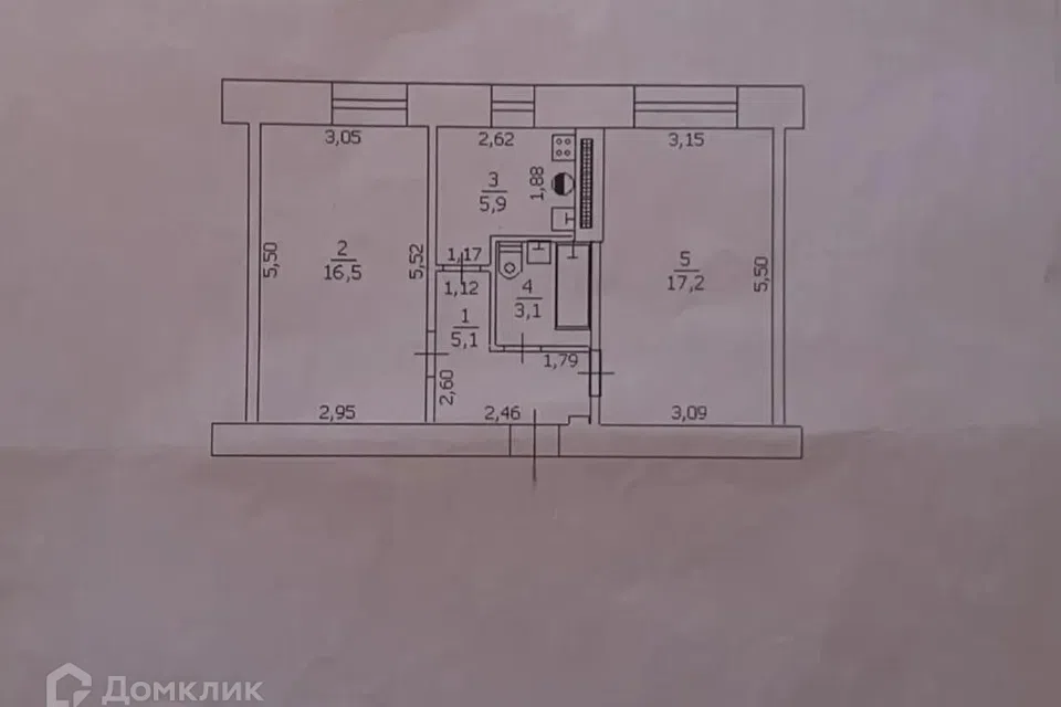 Продаётся 2-комнатная квартира, 47.8 м²
