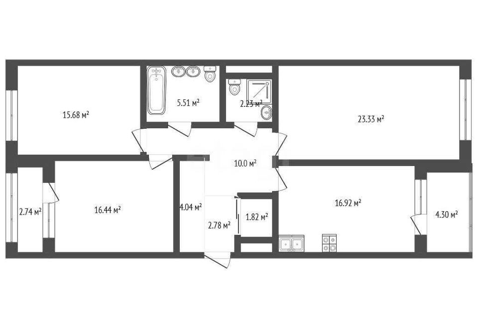 Продаётся 3-комнатная квартира, 102.3 м²