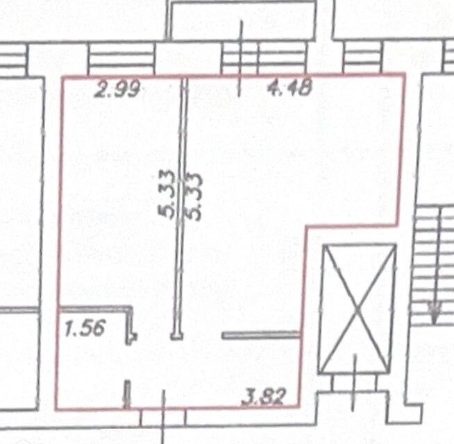 Продаётся 1-комнатная квартира, 43.3 м²