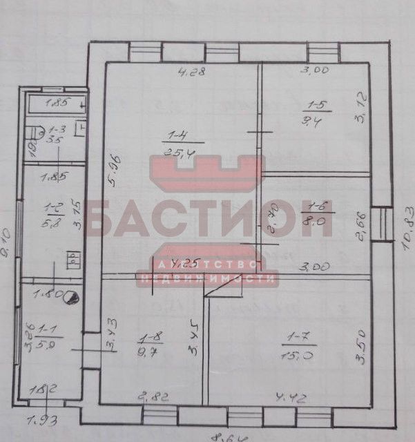 Продаётся 1-этажный дом, 83 м²