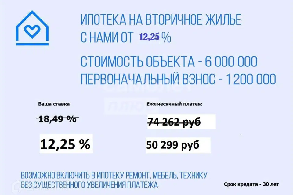 Продаётся 1-комнатная квартира, 43.5 м²