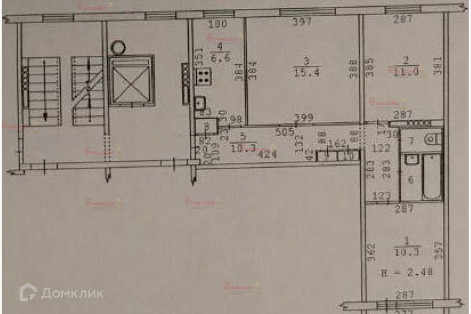 Продаётся 3-комнатная квартира, 54 м²