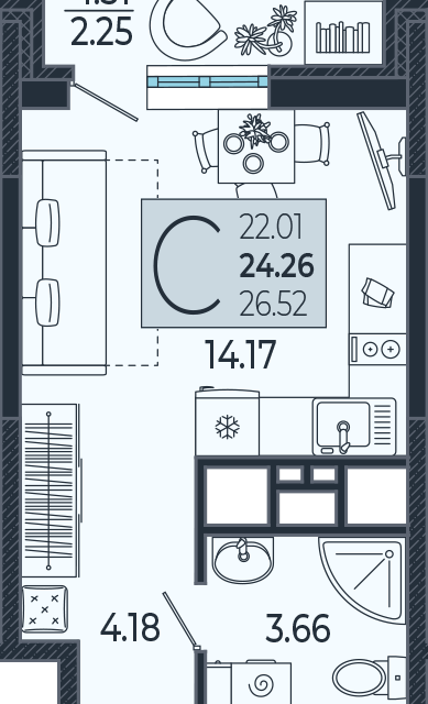 Купить 2-комнатную квартиру, 50 м² по адресу Краснодар, улица им. Адмирала Сереб