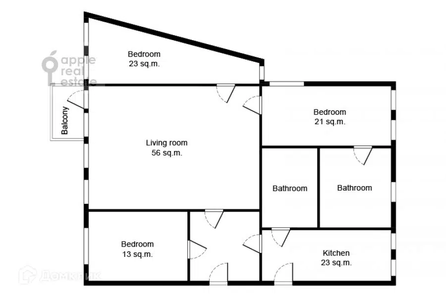 Продаётся 4-комнатная квартира, 164.1 м²
