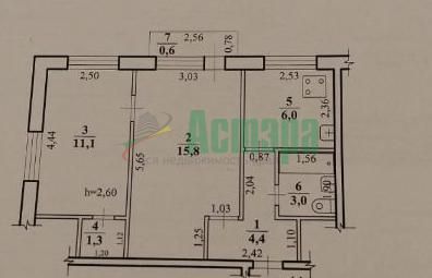 Продаётся 2-комнатная квартира, 42.2 м²