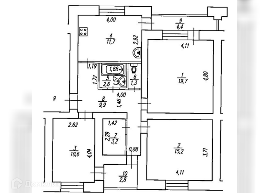 Продаётся 3-комнатная квартира, 74.2 м²