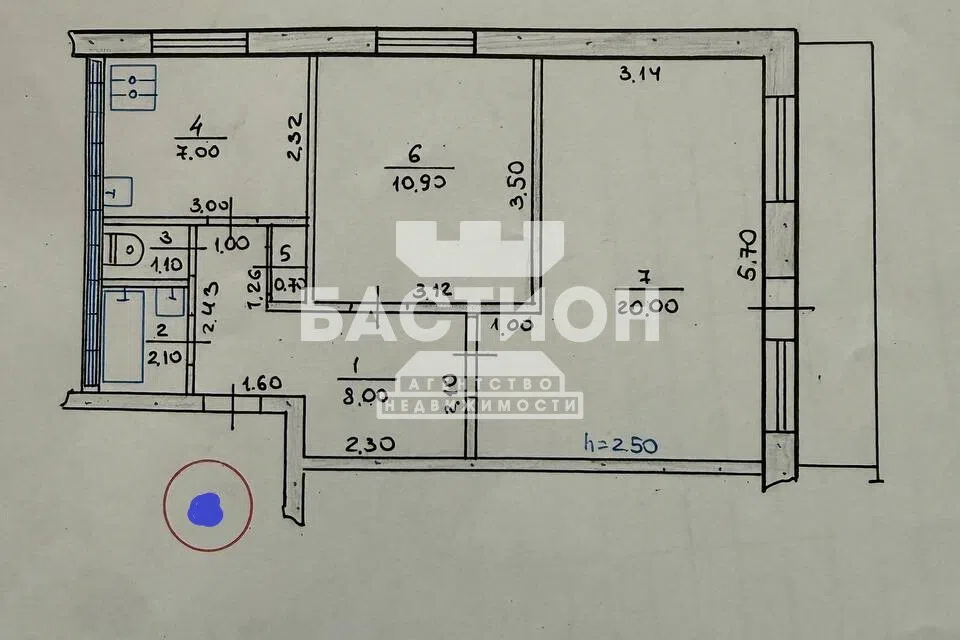 Продаётся 2-комнатная квартира, 52 м²