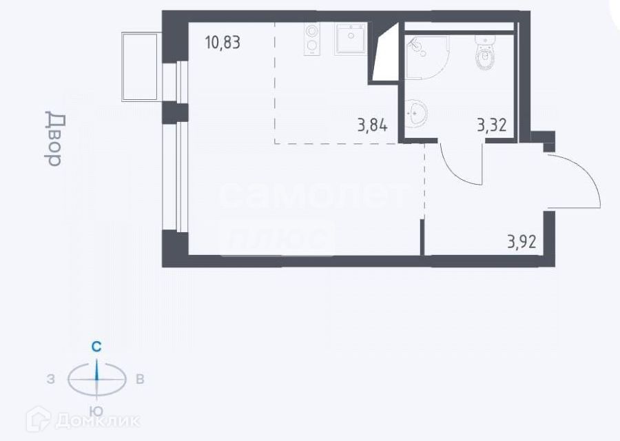 Продаётся 1-комнатная квартира, 21.9 м²