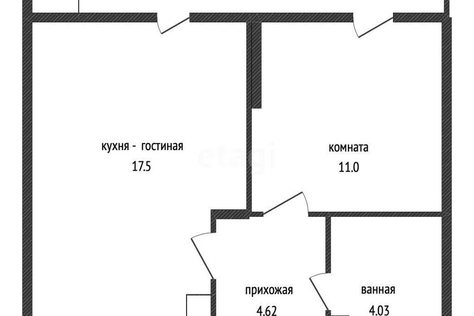 Продаётся 1-комнатная квартира, 36.5 м²