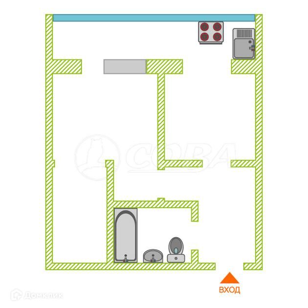 Продаётся 1-комнатная квартира, 36 м²