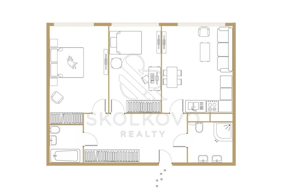 Продаётся 3-комнатная квартира, 70.6 м²