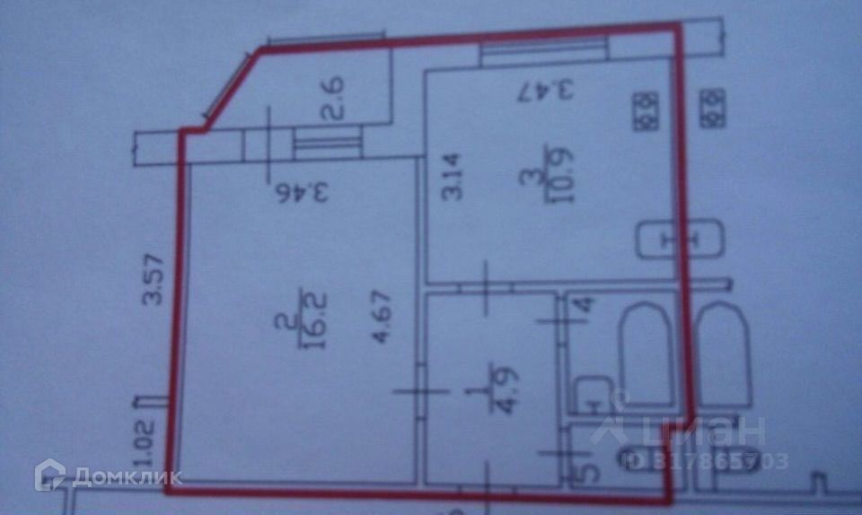 Продаётся 1-комнатная квартира, 36 м²