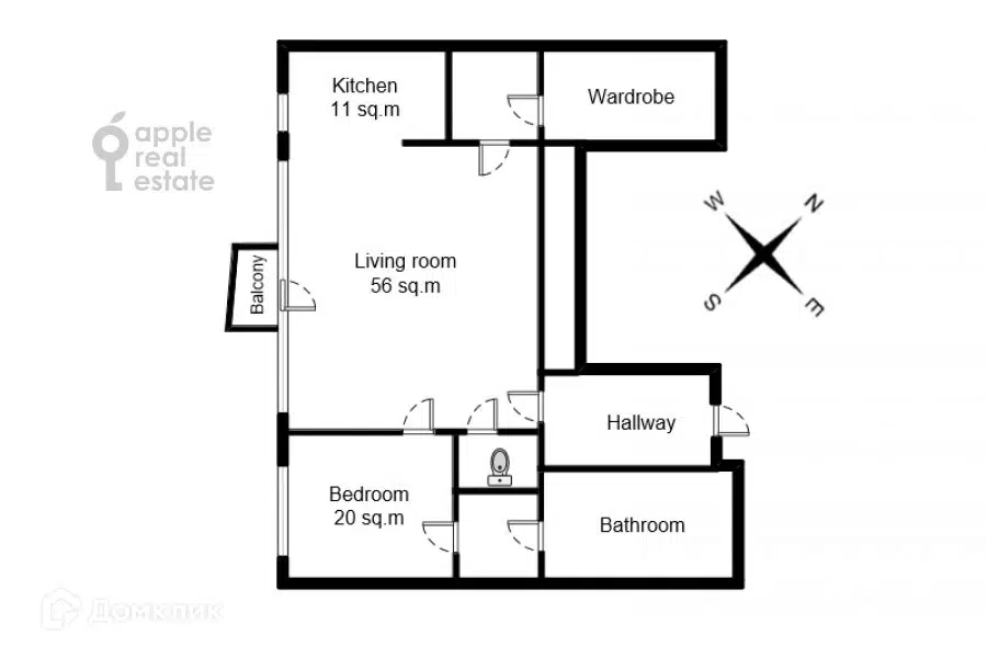 Продаётся 2-комнатная квартира, 125.4 м²