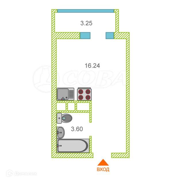 Продаётся студия, 22 м²