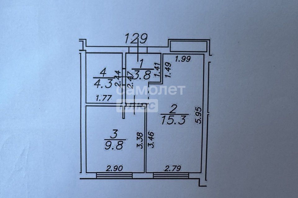 Продаётся 1-комнатная квартира, 33.7 м²
