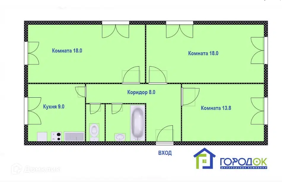 Продаётся 3-комнатная квартира, 79 м²