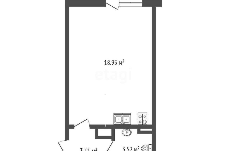 Продаётся студия, 27 м²