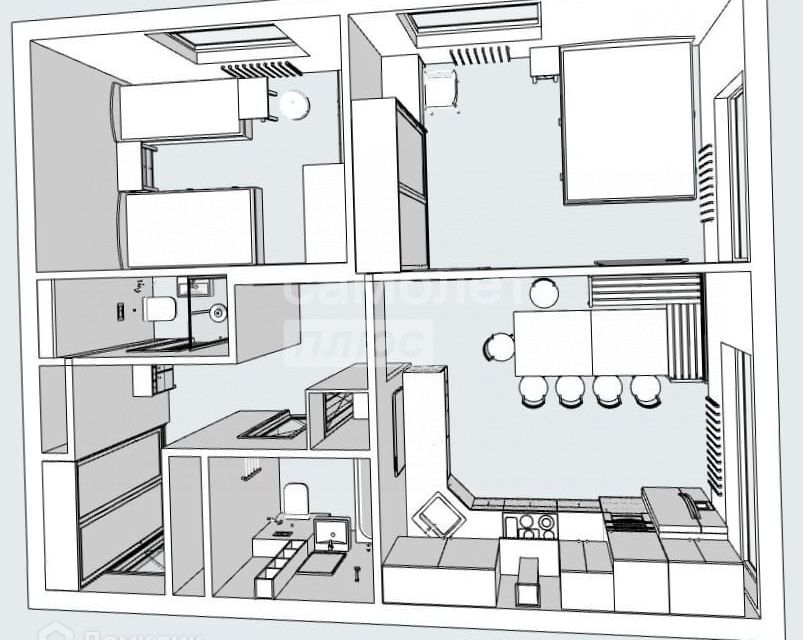 Продаётся 2-комнатная квартира, 58 м²