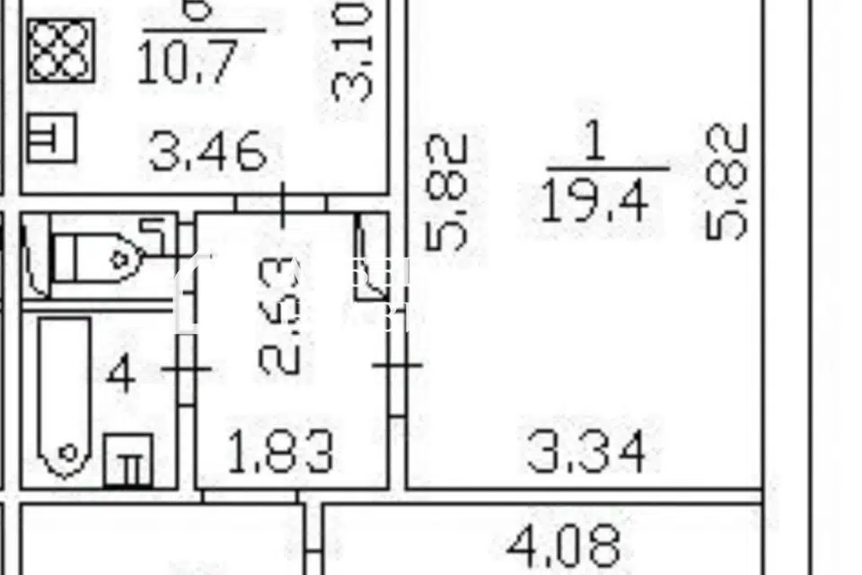 Продаётся 2-комнатная квартира, 62.1 м²